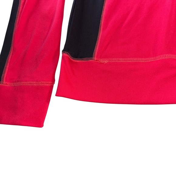 Victorias Secret PINK Ultimate Quarter Zip Pullover Neon Pink Black Medium - Picture 4 of 4